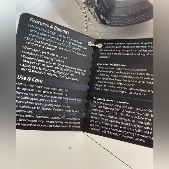 NEW David Burke 3 Quart Casserole Pot With Lid Stainless Steel Geo Clad 500F - Picture 5 of 12